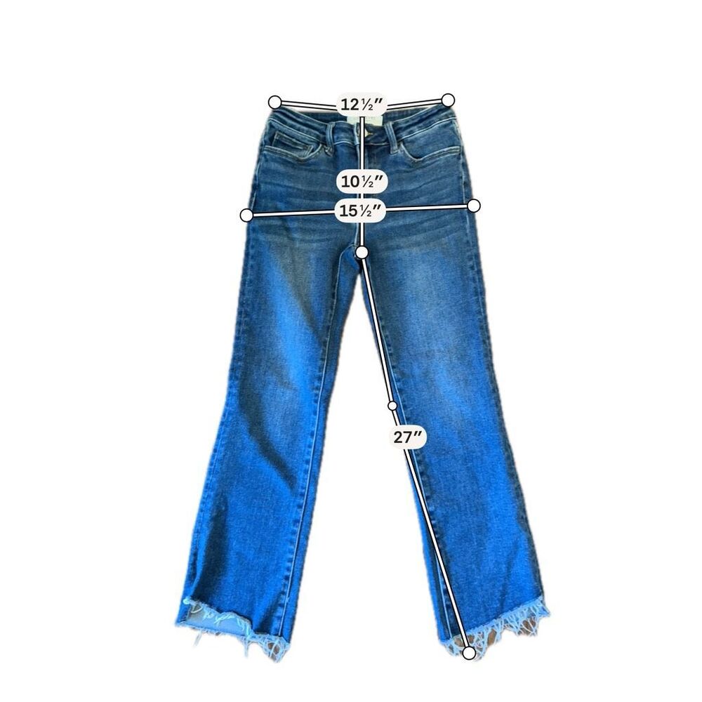 Lovervet dark wash high rise step hem jeans size 26 - Picture 3 of 7